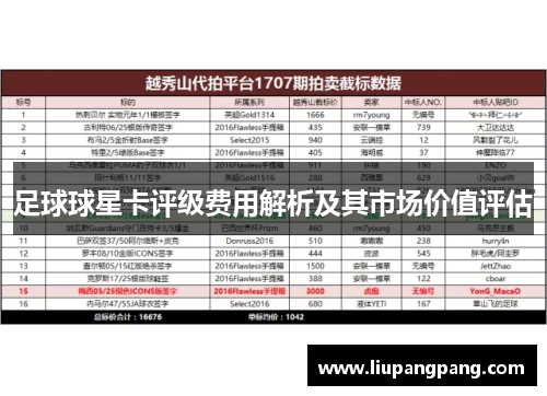 足球球星卡评级费用解析及其市场价值评估